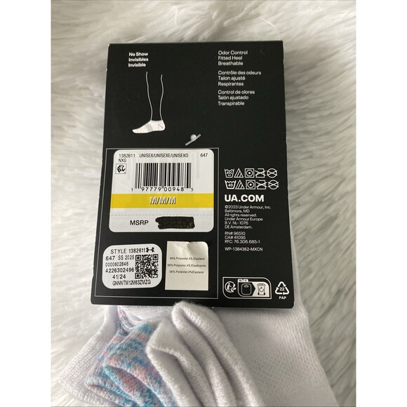 Under Armour Unisex No Show Low Cut Socks Men 7-8 Women 6-10 Multicolor 6 Pairs - Picture 6 of 7